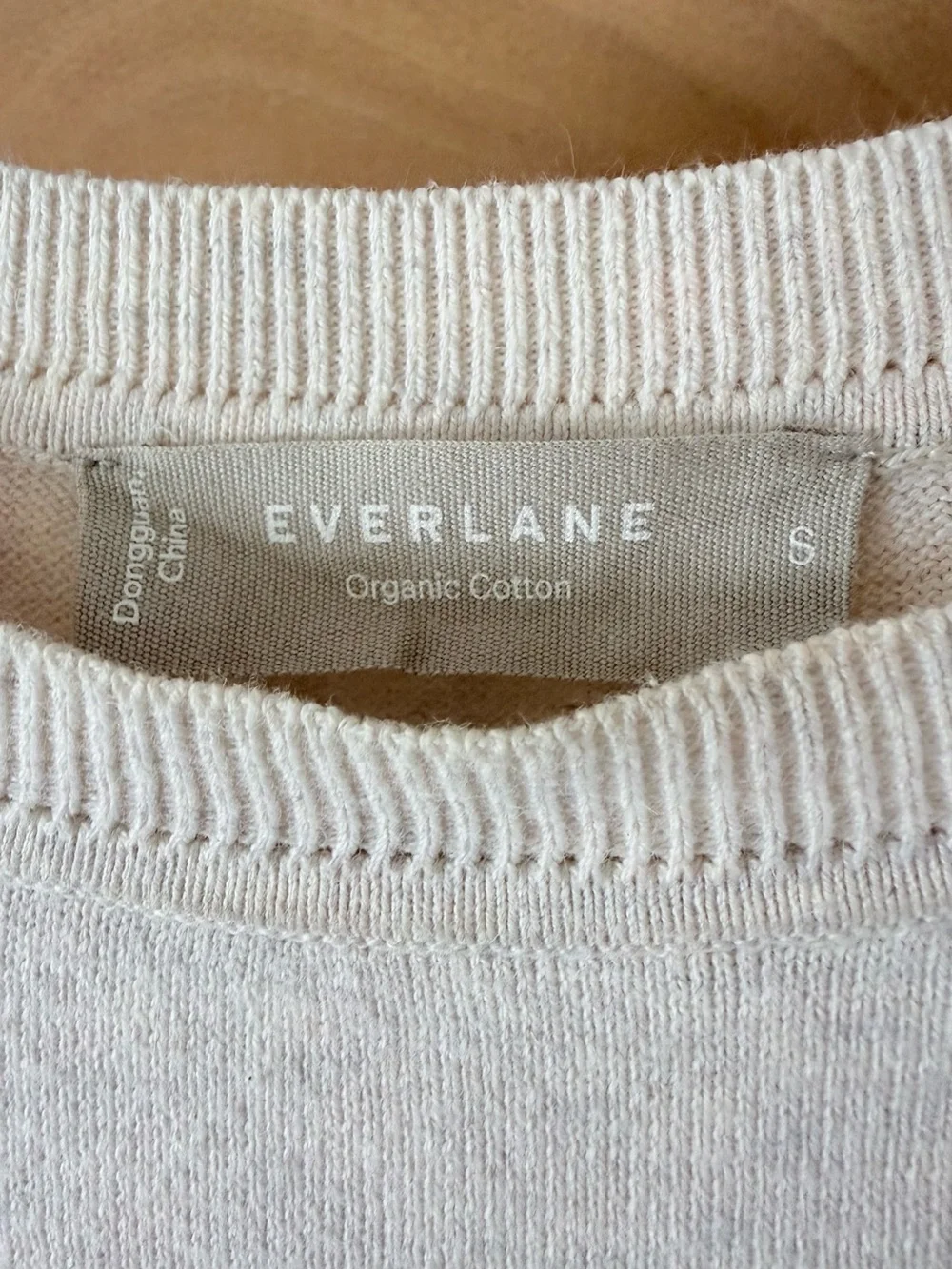 Everlane Organic Cotton Crewneck Sweater Off White Heathered Lightweight Women S